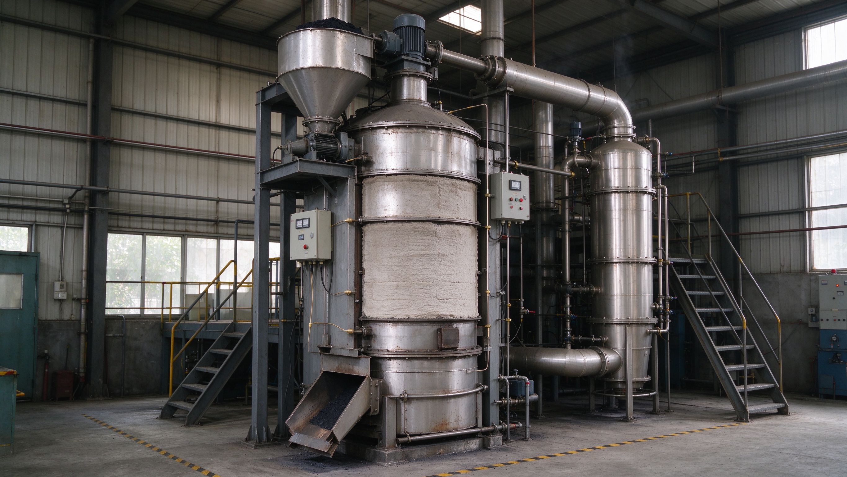 Waste Activated Carbon Thermal Regeneration System for a Water-Treatment Enterprise